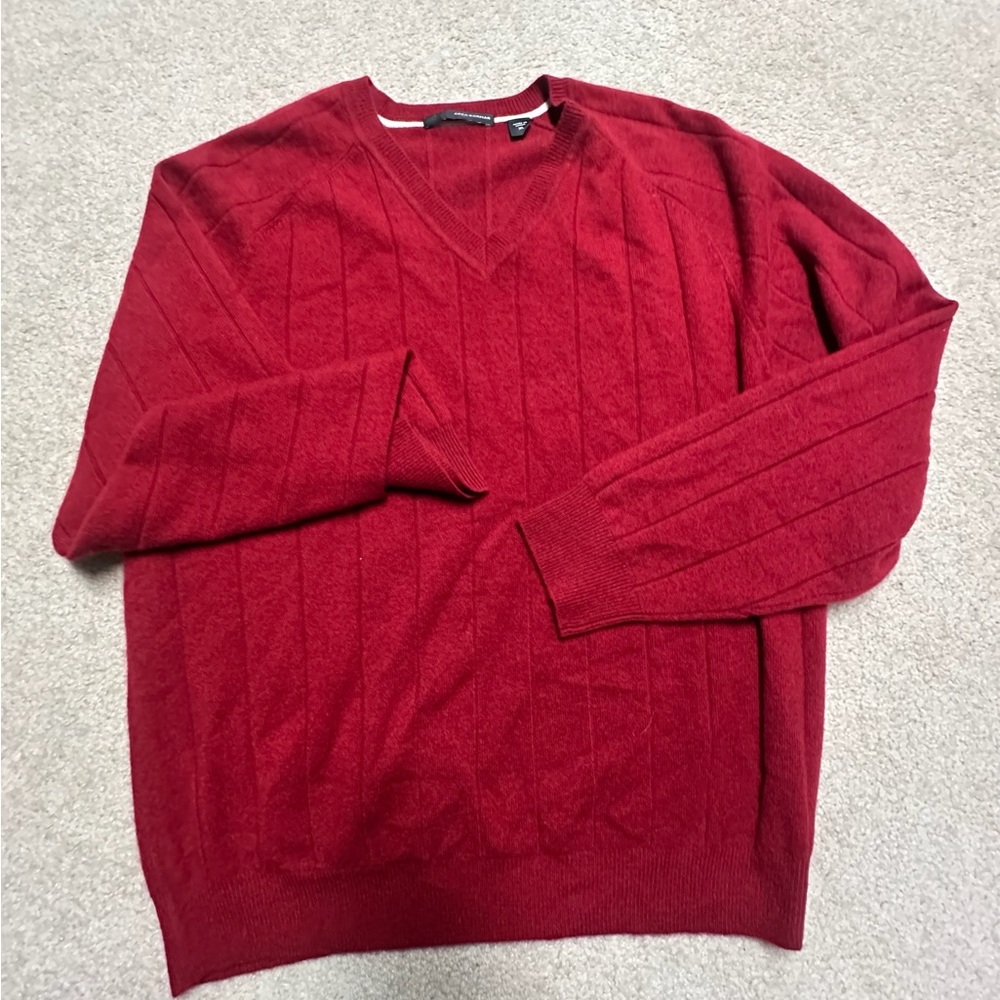 Greg Norman Red V-Neck Cashmere Sweater